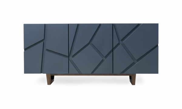 Aparador Osaka Sólido de la marca Aristas visto en perspectiva frontal. Un diseño moderno que presenta una estructura de líneas limpias y un acabado elegante de color Royal Blue .